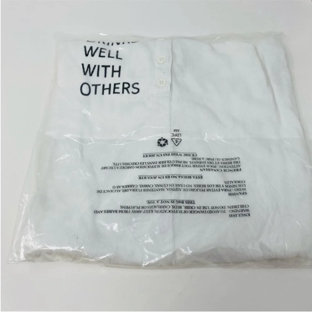 NWT Revolve Daydream Nation Drinks Well Bodysuit White/Black Lettering Medium - Picture 3 of 9